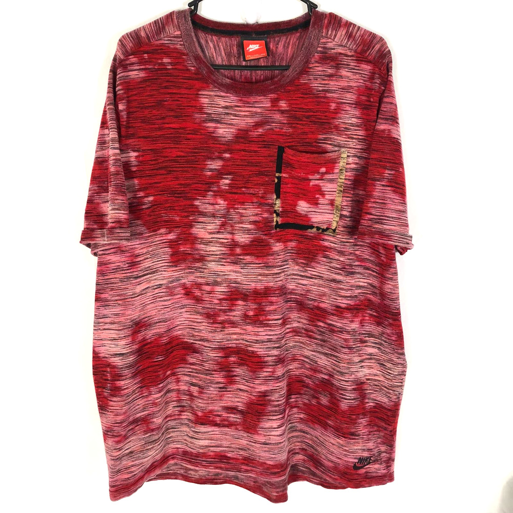 Nike Tshirt Mens XXL Red Tag Tye Dye Mesh Venting Shirt